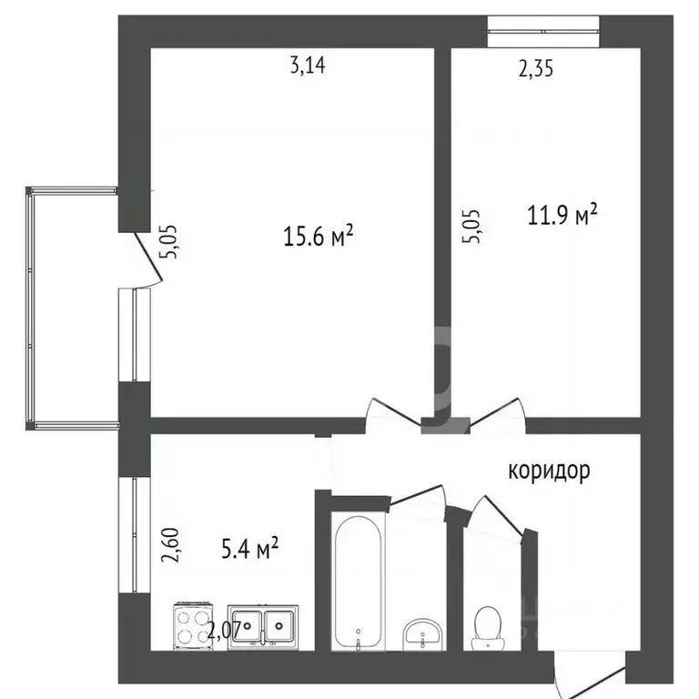 2-к кв. Челябинская область, Челябинск ул. Куйбышева, 51 (52.4 м) - Фото 2