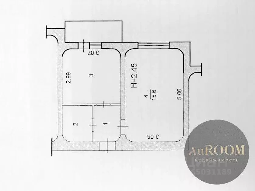 1-к кв. Волгоградская область, Волжский ул. 40 лет Победы, 57 (30.8 м) - Фото 2
