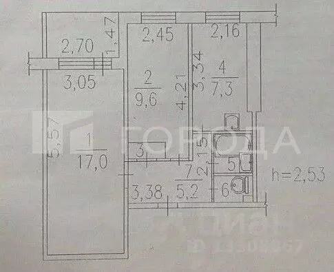 2-к кв. Кемеровская область, Новокузнецк ул. Новоселов, 11 (43.1 м) - Фото 2