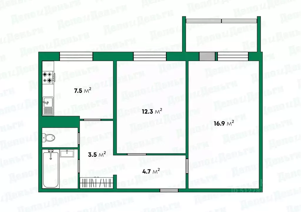 2-к кв. Кировская область, Киров ул. Преображенская, 111к1 (51.4 м) - Фото 2