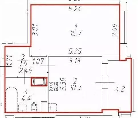 1-к кв. Санкт-Петербург ул. Верхне-Каменская, 9к1 (34.0 м) - Фото 2