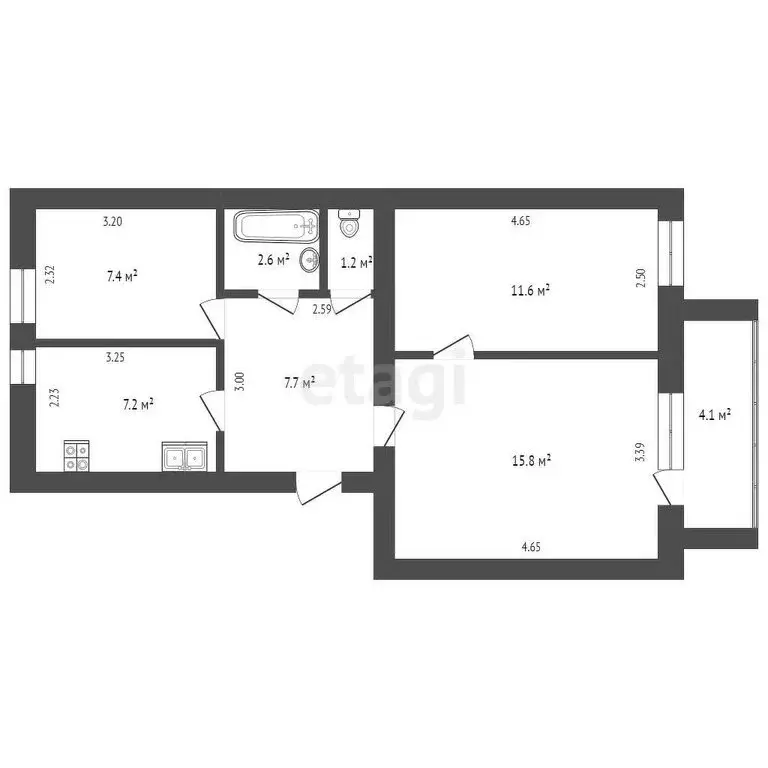 3-комнатная квартира: Ишим, улица 8 Марта, 29 (53.5 м) - Фото 0