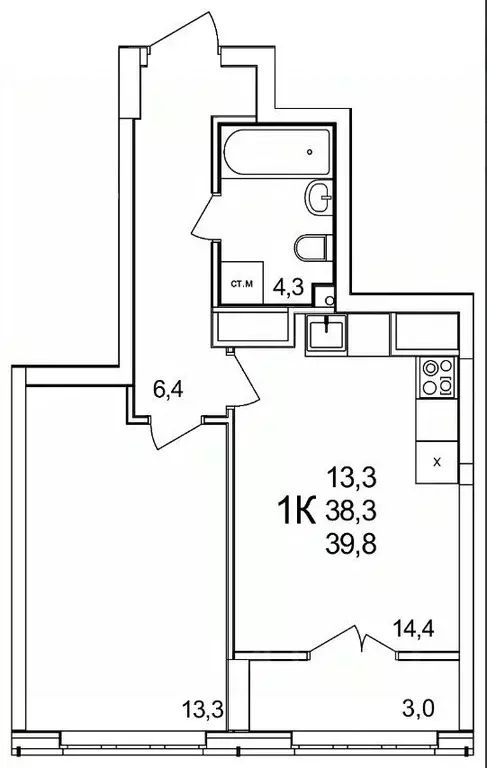 1-к кв. Нижегородская область, Нижний Новгород д. Анкудиновка, КМ ... - Фото 1