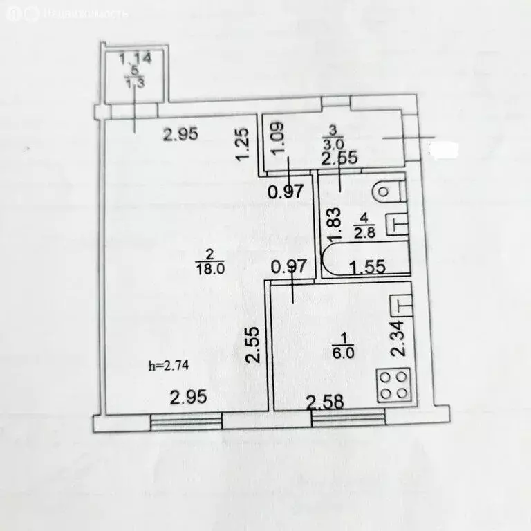 1-комнатная квартира: Казань, улица Академика Кирпичникова, 18 (31 м) - Фото 1