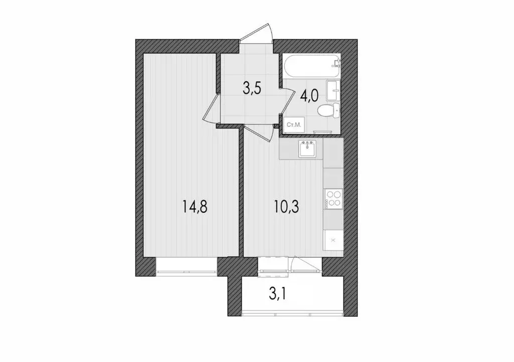 1-комнатная квартира: Киров, улица Капитана Дорофеева, 22 (35.7 м) - Фото 1