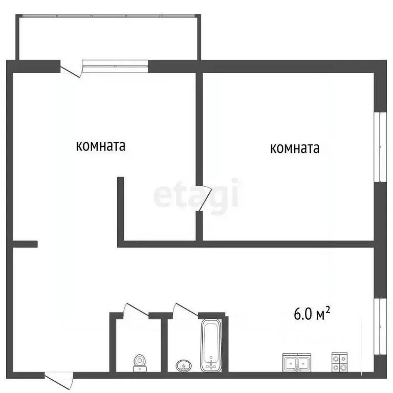 2-к кв. Свердловская область, Туринск ул. Ленина, 38Г (40.3 м) - Фото 2