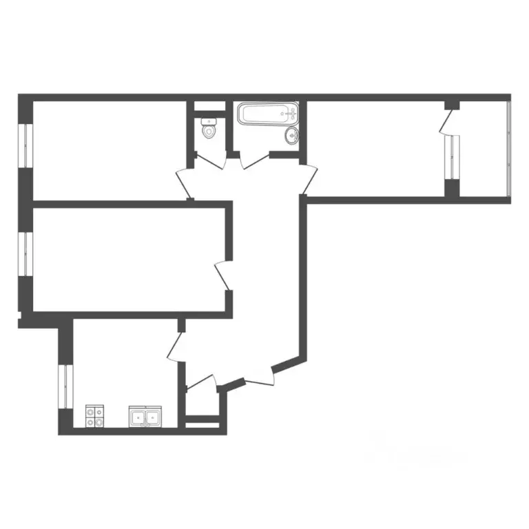 3-к кв. Тюменская область, Тюмень ул. Клары Цеткин, 29к2 (65.0 м) - Фото 2