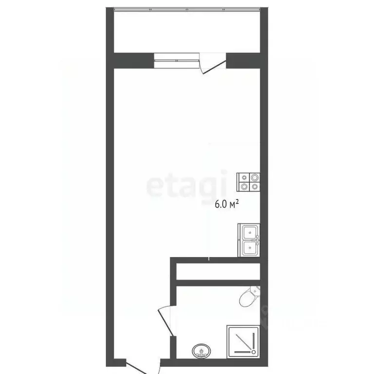 Студия Тюменская область, Тюмень ул. Тимофея Чаркова, 28 (20.6 м) - Фото 0