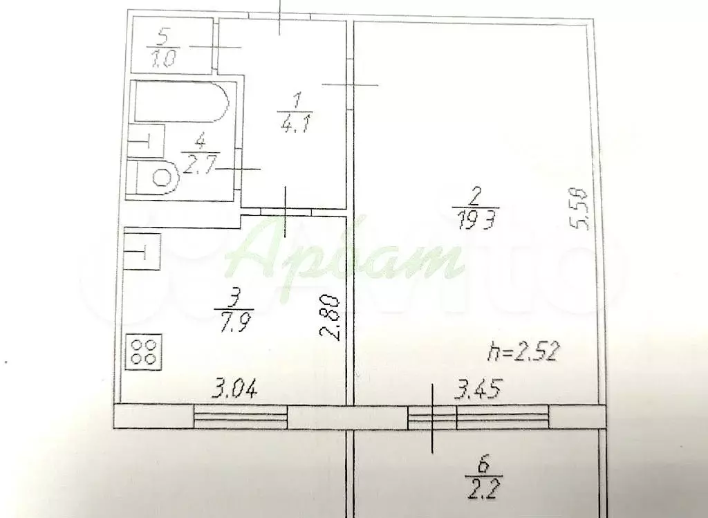 9-к. квартира, 35 м, 6/9 эт. - Фото 0