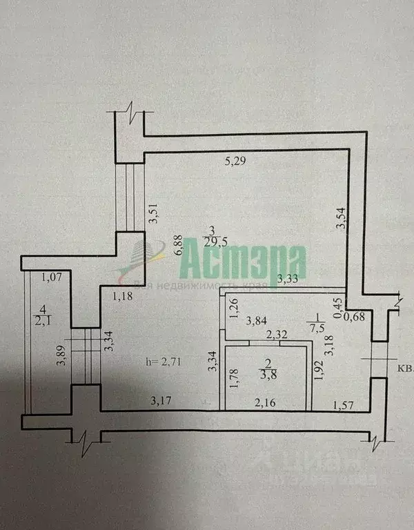 Студия Забайкальский край, Чита Октябрьский мкр, 2 (40.8 м) - Фото 2