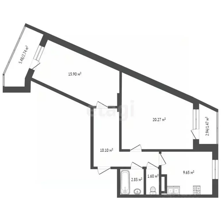 2-к кв. Московская область, Дмитров Московская ул., 21 (60.4 м) - Фото 1