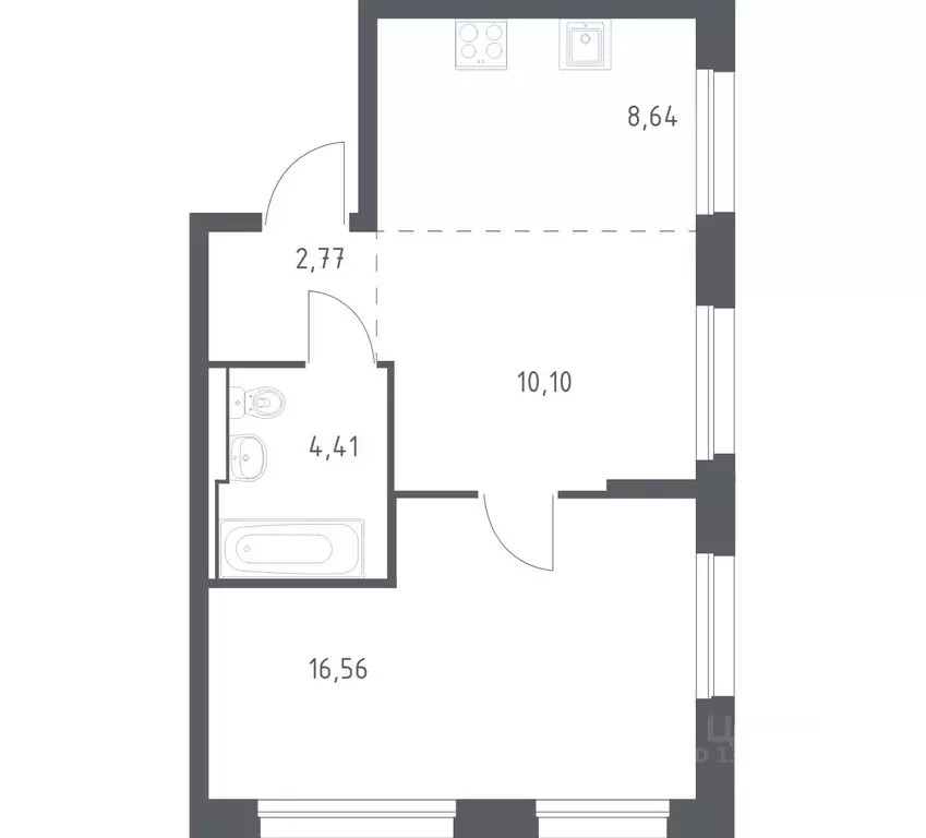 1-к кв. Приморский край, Владивосток Днепровская ул., 19 (42.48 м) - Фото 1
