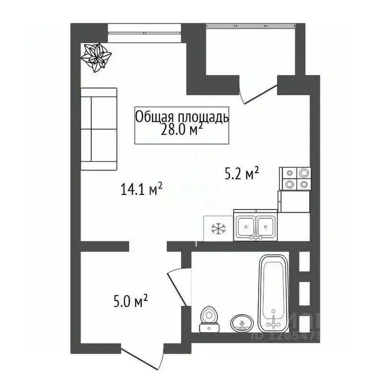 Студия Новосибирская область, Новосибирск ул. Имени генерал-майора ... - Фото 2