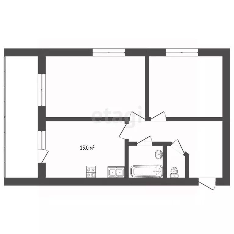 2-к кв. Калужская область, Калуга ул. Минская, 39 (63.81 м) - Фото 1