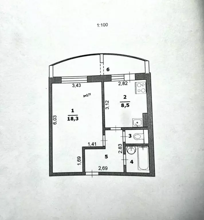 1-к кв. Белгородская область, Белгород ул. Некрасова, 28Б (37.0 м) - Фото 2