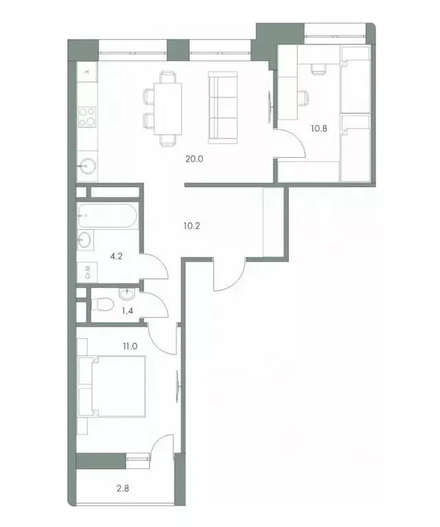 2-к кв. Ханты-Мансийский АО, Ханты-Мансийск Красноармейская ул., 45 ... - Фото 0
