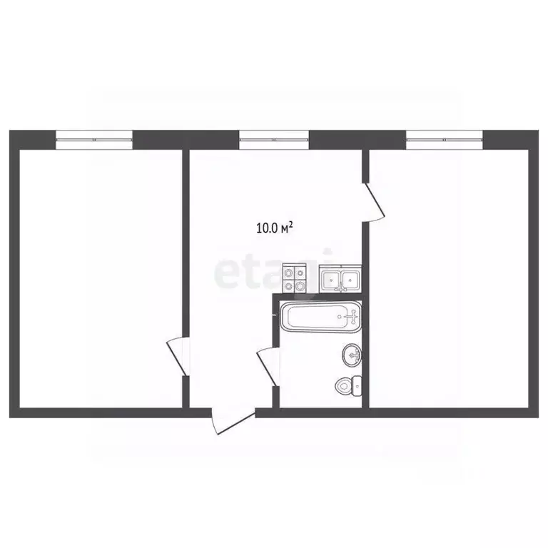 2-к кв. Ставропольский край, Пятигорск ул. 5-й Переулок (51.7 м) - Фото 1