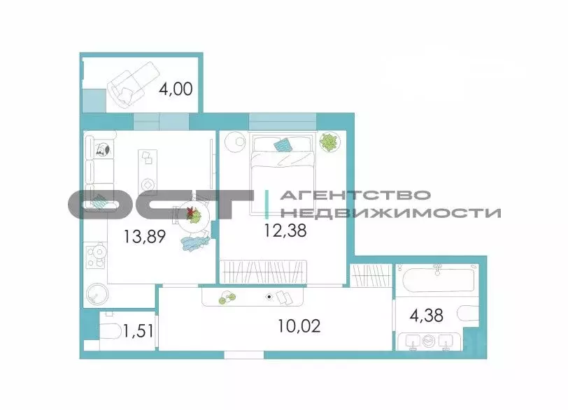1-к кв. Тульская область, Тула ул. Самоварная, 12 (41.8 м) - Фото 2