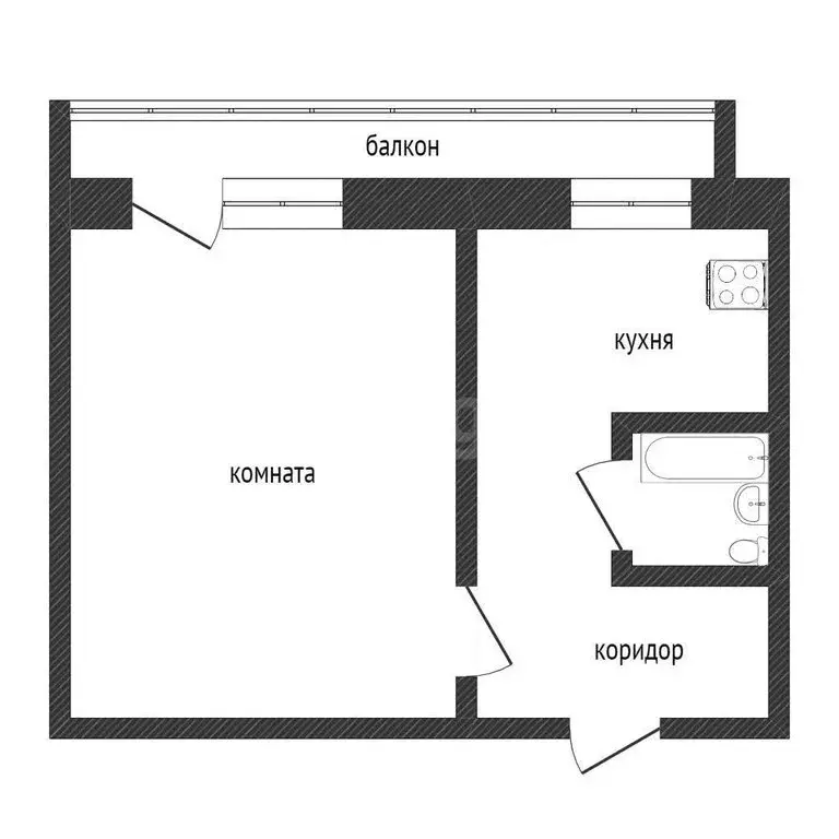 1-комнатная квартира: Курган, улица Максима Горького, 160 (34 м) - Фото 1