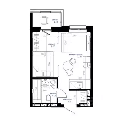 Студия Приморский край, Владивосток Сердце квартала жилой комплекс ... - Фото 1