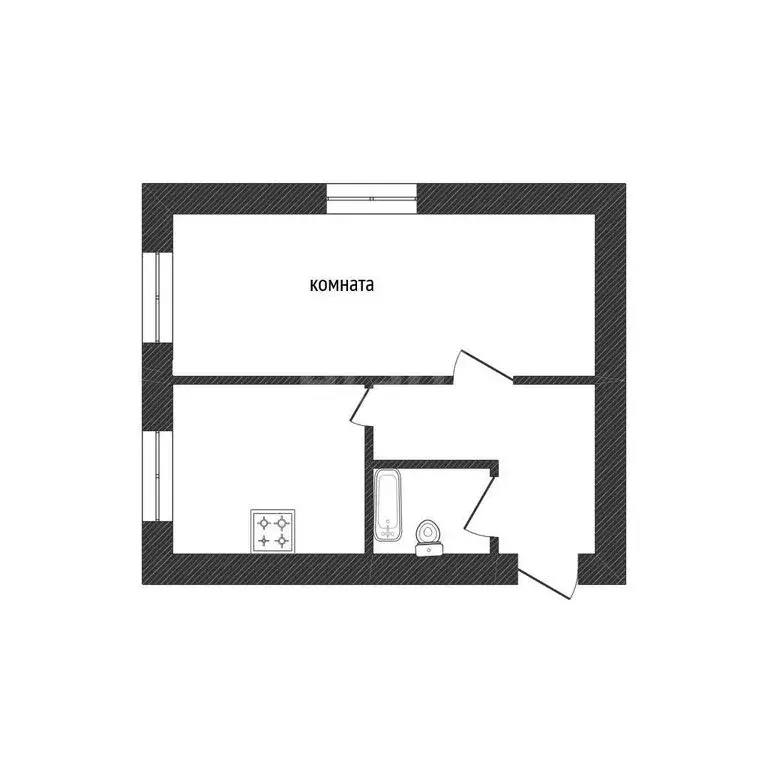 1-комнатная квартира: Волхов, улица Калинина, 8 (30.2 м) - Фото 0