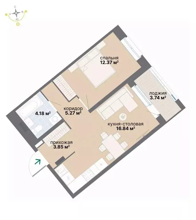 1-к кв. Свердловская область, Екатеринбург ул. Вилонова (46.25 м) - Фото 0