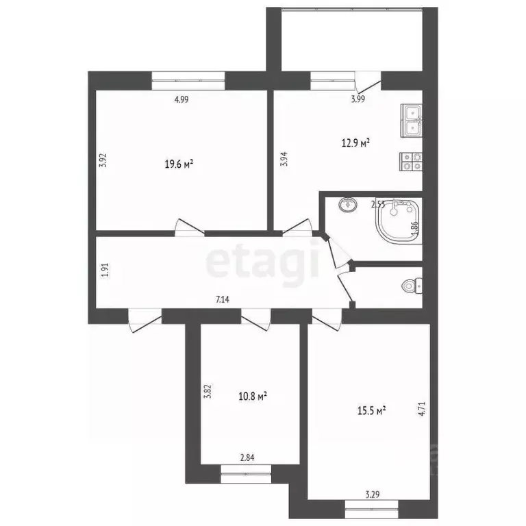 3-к кв. Белгородская область, Белгородский район, Северный городское ... - Фото 1