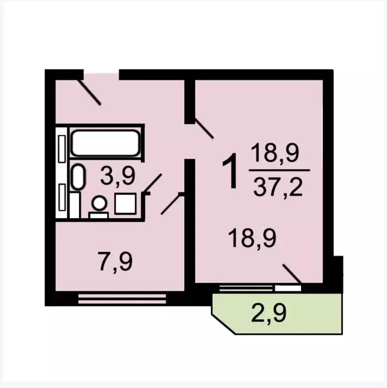 1-комнатная квартира: Москва, улица Авиаконструктора Миля, 4к1 (38 м) - Фото 1