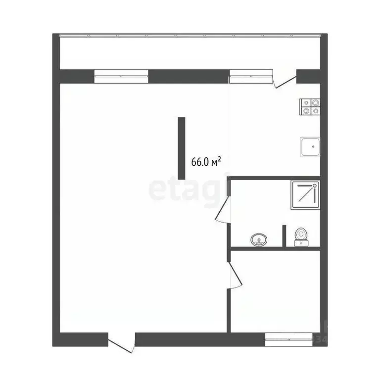 1-к кв. Тюменская область, Тюмень ул. Газодобытчиков, 21 (62.6 м) - Фото 2