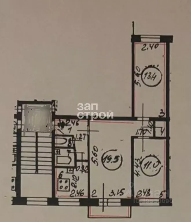 3-к кв. Санкт-Петербург ул. Подвойского, 31к2 (58.2 м) - Фото 2
