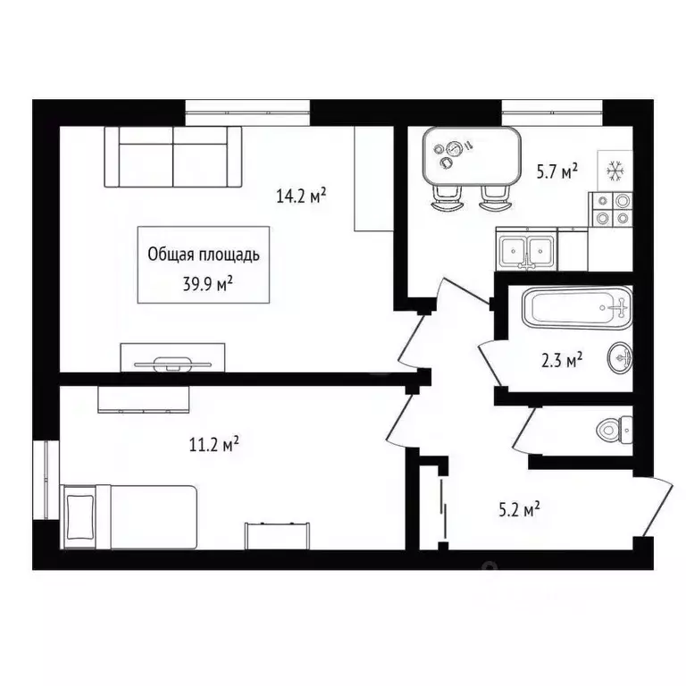 2-к кв. Новосибирская область, Обь ул. Калинина, 87 (39.9 м) - Фото 2