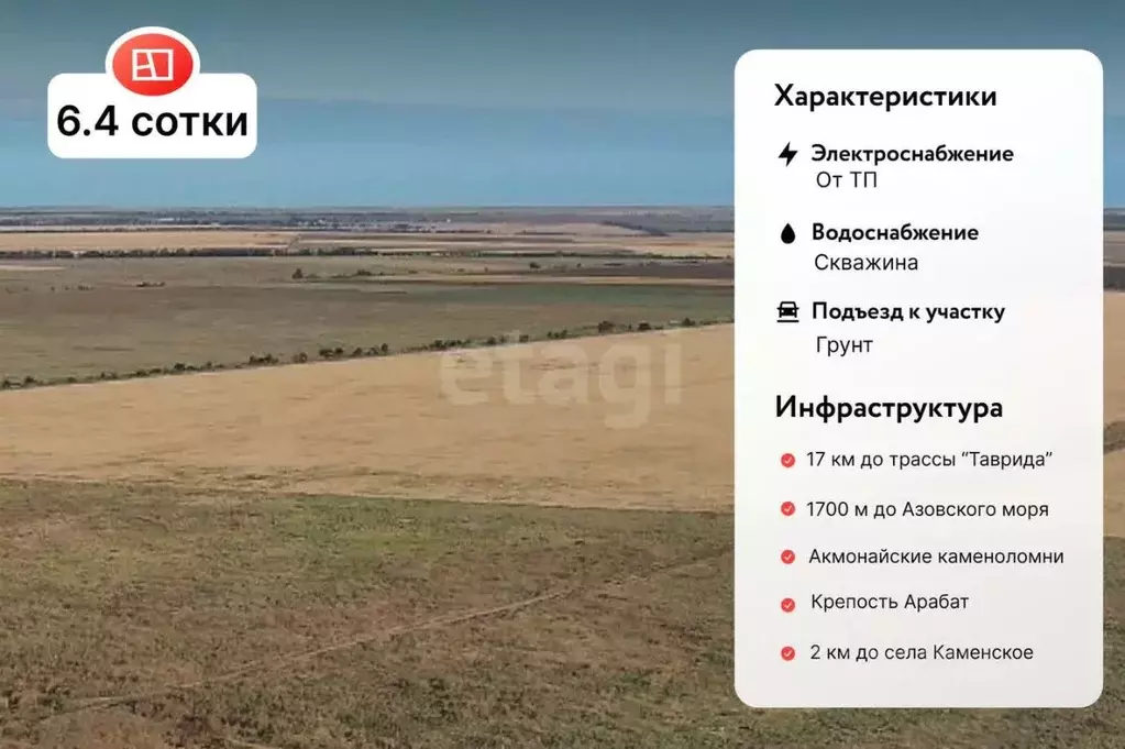 Участок в Крым, Ленинский район, Семисотское с/пос, Ак-Монай ТСН ул. ... - Фото 2