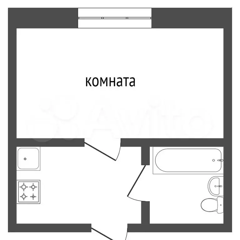 1-к. квартира, 21,8 м, 3/3 эт. - Фото 0