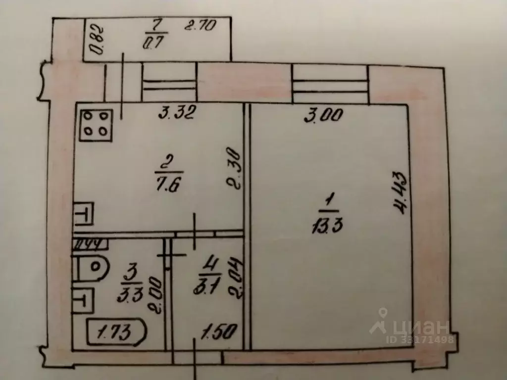 1-к кв. Татарстан, Казань Ново-Азинская ул., 12 (27.3 м) - Фото 2