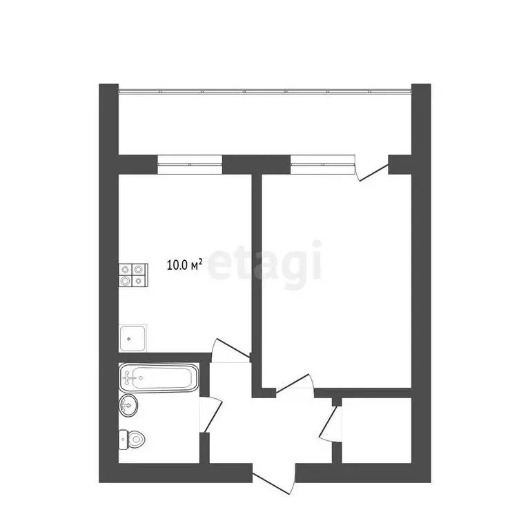 1-комнатная квартира: Тюмень, Суходольская улица, 12 (34.1 м) - Фото 1