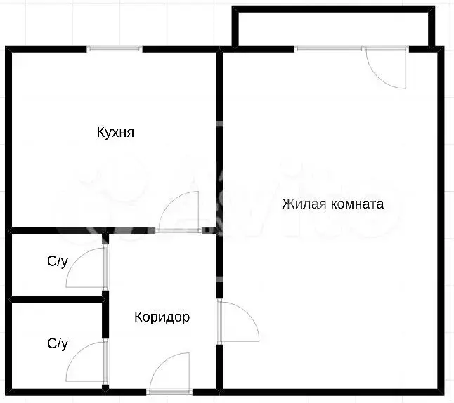 1-к. квартира, 27,2 м, 3/5 эт. - Фото 0