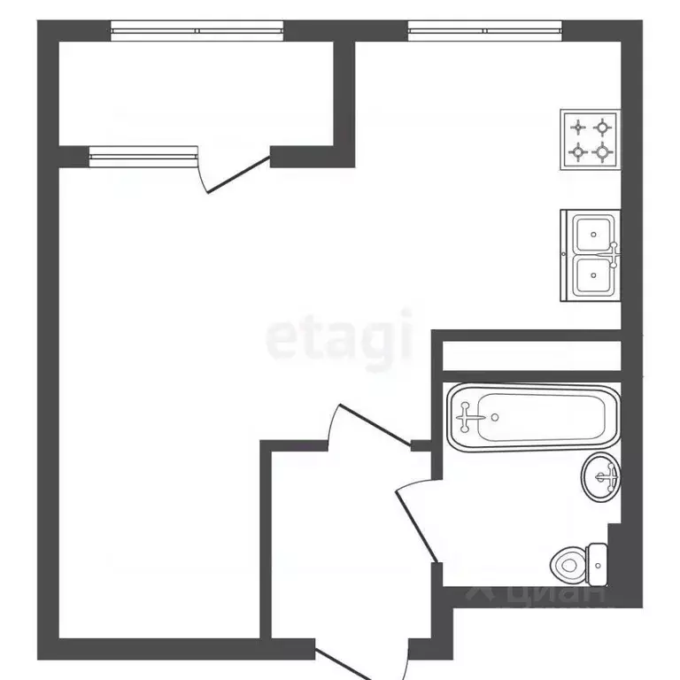 Студия Санкт-Петербург бул. Измайловский, 9 (33.2 м) - Фото 2