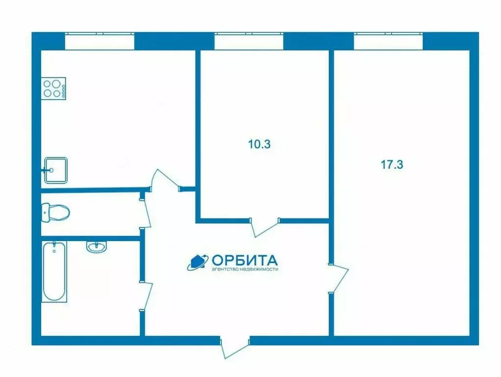 2-комнатная квартира: Тюмень, улица Карла Маркса, 108 (51.6 м) - Фото 0