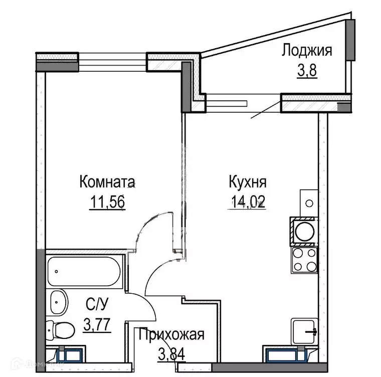 Продаётся 1-к квартира, 36.99 м - Фото 0