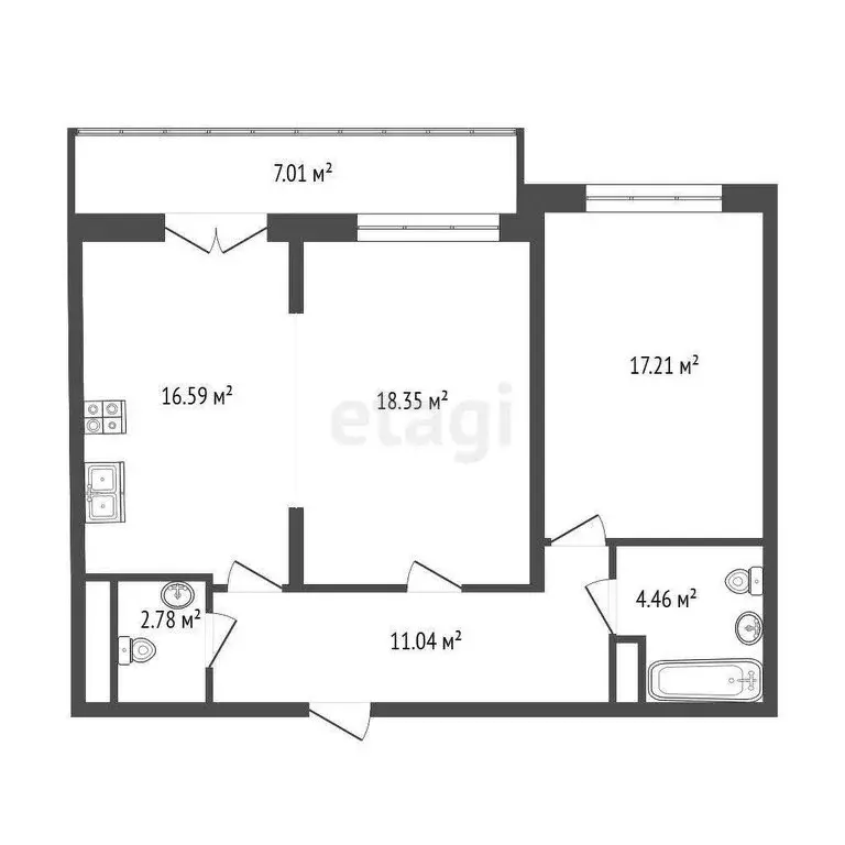 2-комнатная квартира: Санкт-Петербург, проспект Тореза, 118 (71 м) - Фото 0