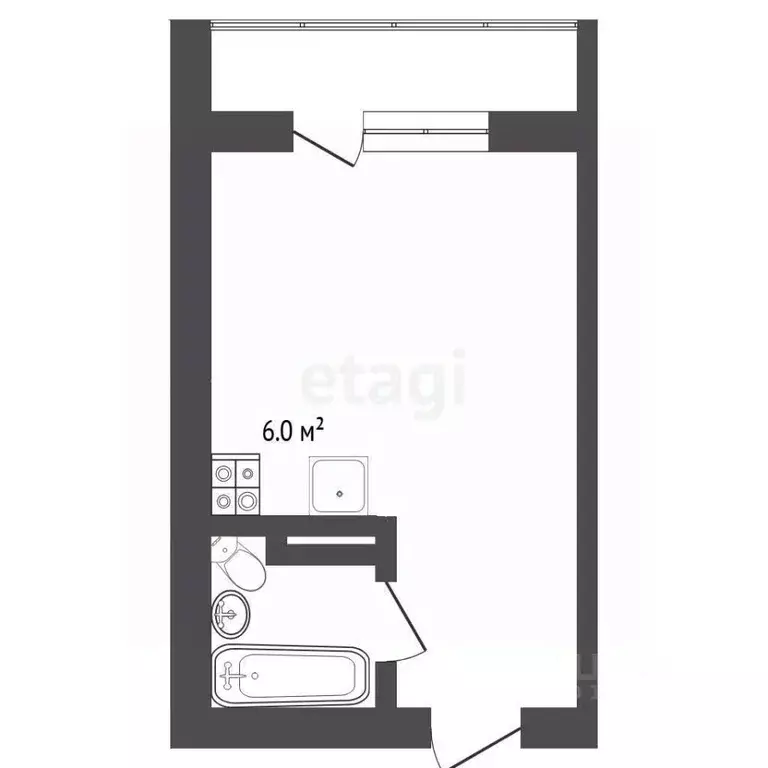 Студия Тюменская область, Тюмень ул. Новоселов, 113 (22.8 м) - Фото 2