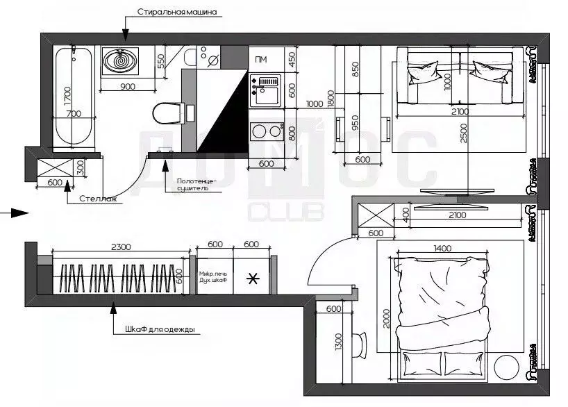 Студия Свердловская область, Екатеринбург ул. Шаумяна, 30 (37.4 м) - Фото 1