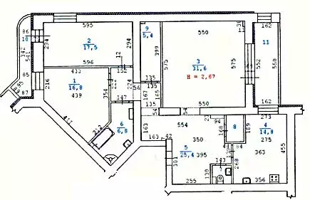 3-к кв. Свердловская область, Екатеринбург ул. Восточная, 30 (121.8 м) - Фото 2