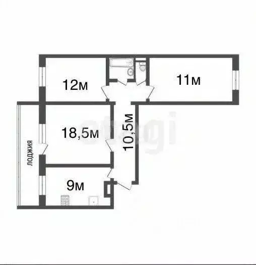 3-к кв. Ульяновская область, Ульяновск ул. Шигаева, 19 (65.8 м) - Фото 2
