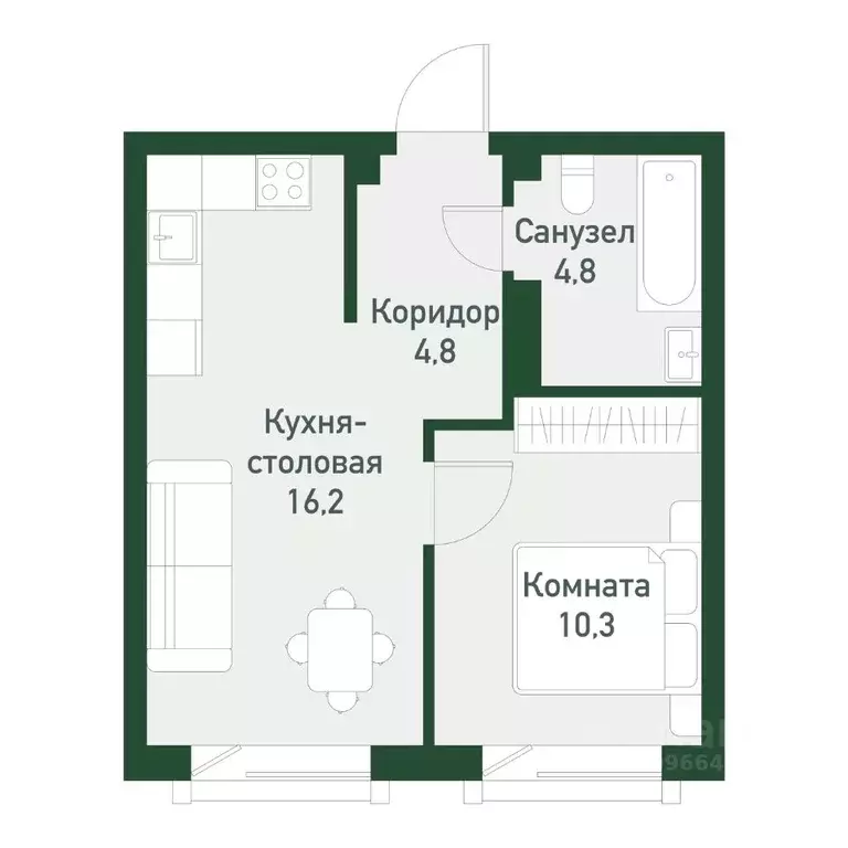 1-к кв. Челябинская область, Челябинский городской округ, пос. ... - Фото 0