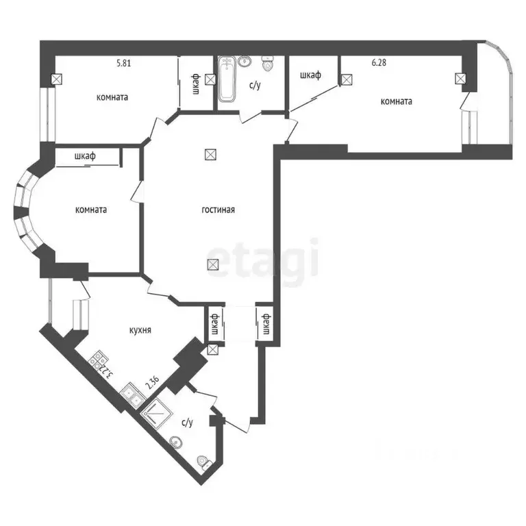 3-к кв. Ханты-Мансийский АО, Сургут ул. Маяковского, 7 (125.0 м) - Фото 1