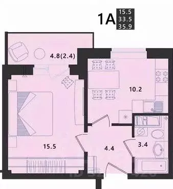 1-к кв. Псковская область, Псковский район, Завеличенская волость, д. ... - Фото 1