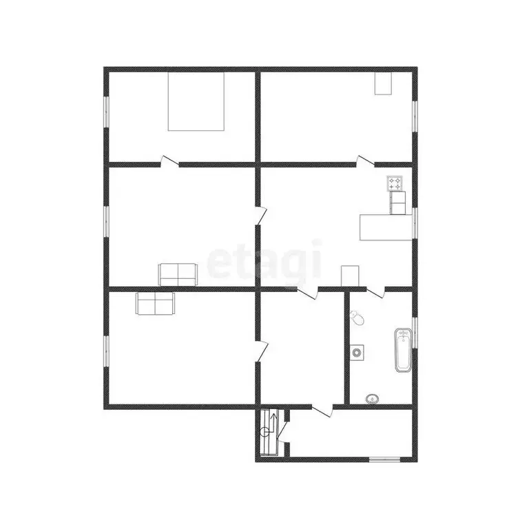 Дом в Валуйки, улица Свободы (53.9 м) - Фото 1