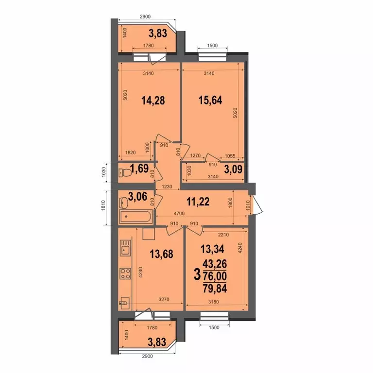 3-к кв. Владимирская область, Ковров ул. 9 Мая, 8 (79.84 м) - Фото 0