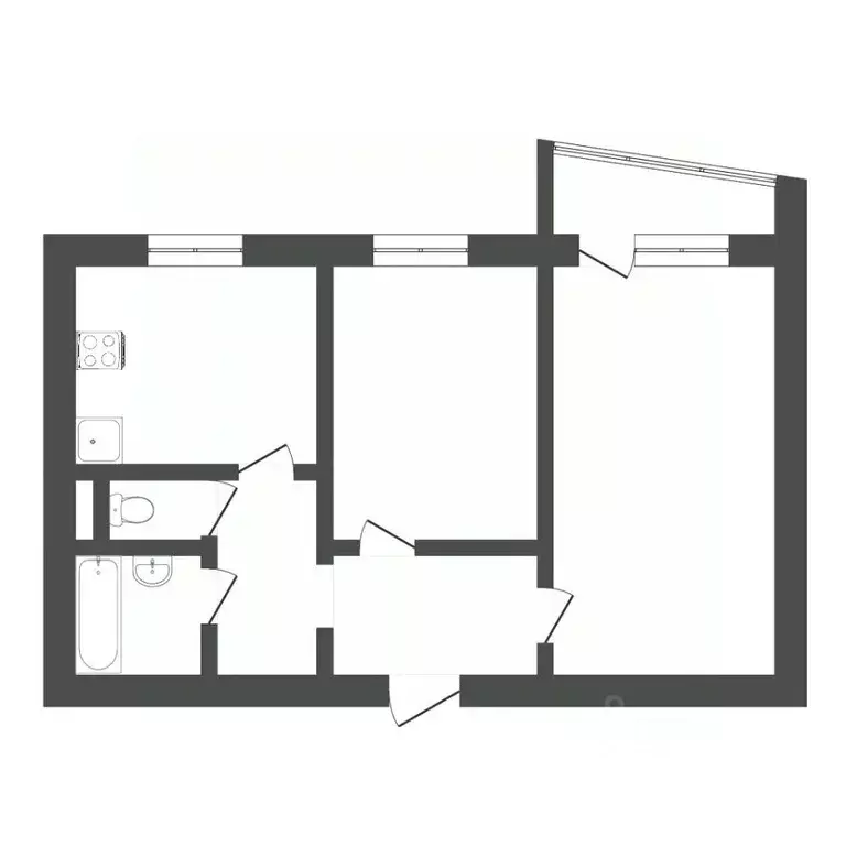 2-к кв. Тюменская область, Тюмень Широтная ул., 17а (50.6 м) - Фото 1